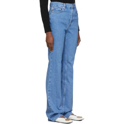 Shop Balenciaga Blue Straight Jeans In 5840 Cartoo