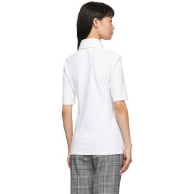 Shop Tibi White Crepe Structured Polo In White White