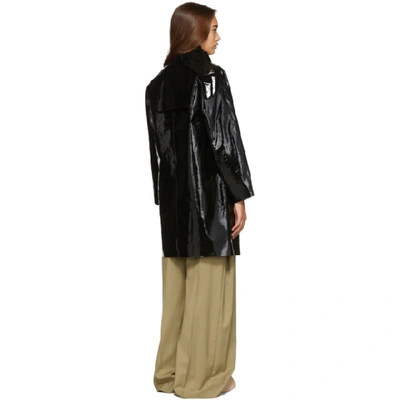 Shop Kassl Editions Black Above The Knee Lacquer Coat
