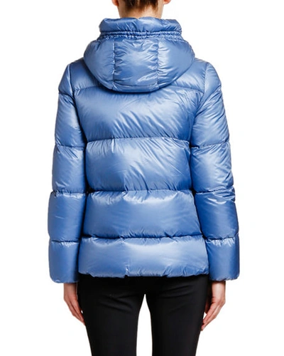Shop Moncler Seritte Oversized Puffer Jacket In Medium Blue