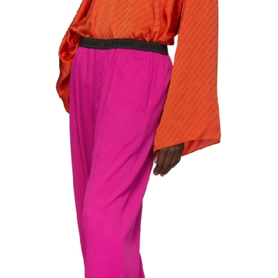 Shop Balenciaga Pink Fluid Tailored Trousers In 5510 Fuschi
