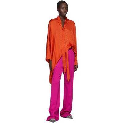 Shop Balenciaga Pink Fluid Tailored Trousers In 5510 Fuschi