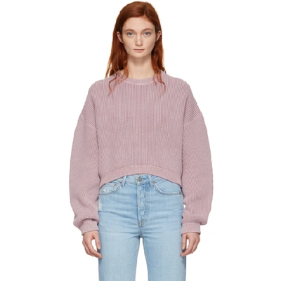 Shop Alexander Wang T Alexanderwang.t Pink Cropped Utility Sweater In 515 Dusk