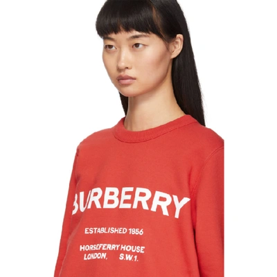 Shop Burberry Red Harlow Sweatshirt In Bright Red