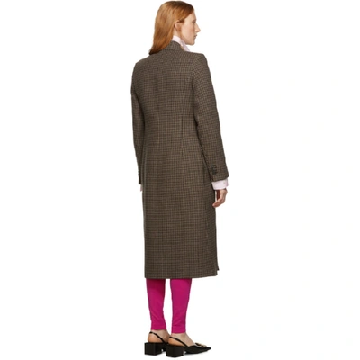 Shop Balenciaga Brown Hourglass Double-breasted Coat In 2135 Brown