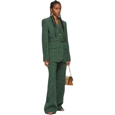 Shop Givenchy Green Plaid Blazer