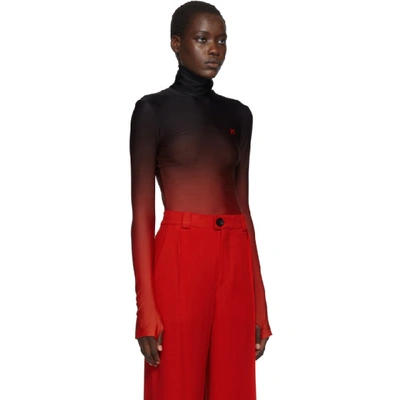 Shop Kwaidan Editions Black & Red Jersey Turtleneck In Black / Red