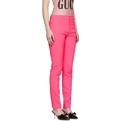 Shop Gucci Pink Skinny Jeans In 5872 Bubble