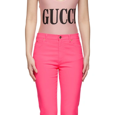 Shop Gucci Pink Skinny Jeans In 5872 Bubble