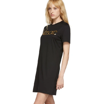 Shop Versace Black Logo Dress In A2003 Black