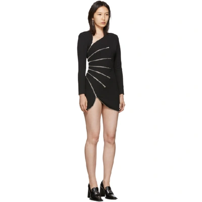 Shop Alexander Wang Black Sunburst Zip Dress In 001 Black