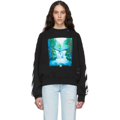 Shop Off-white Black And Multicolor Waterfall Over Sweatshirt In Black Multi