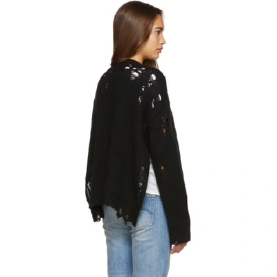 Shop R13 Black Shredded Side Slit Sweater