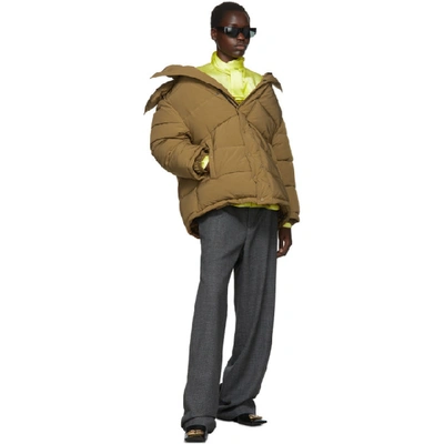 Shop Balenciaga Brown Swing Puffer Jacket In 2602 Camel