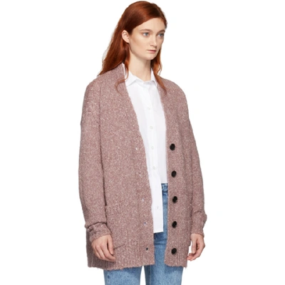 Shop Isabel Marant Étoile Isabel Marant Etoile Pink Alpaca Scott Tweedy Knit Cardigan In 40rw Rosewo