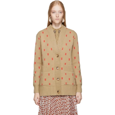 Shop Burberry Beige Palena Cardigan In Archive Bei