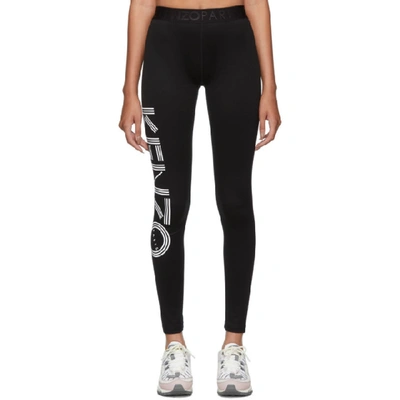 Shop Kenzo Black Logo Sport Leggings In 99 Black