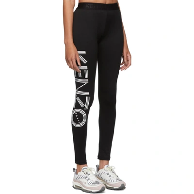 Shop Kenzo Black Logo Sport Leggings In 99 Black