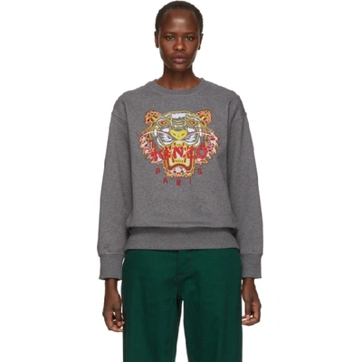 Shop Kenzo Grey Limited Edition Dragon Tiger Sweatshirt In 97 Dk Grey