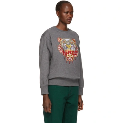 Shop Kenzo Grey Limited Edition Dragon Tiger Sweatshirt In 97 Dk Grey