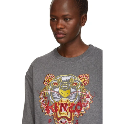 Shop Kenzo Grey Limited Edition Dragon Tiger Sweatshirt In 97 Dk Grey