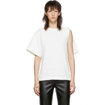 Shop Alexander Wang White Draped T-shirt In 100 White