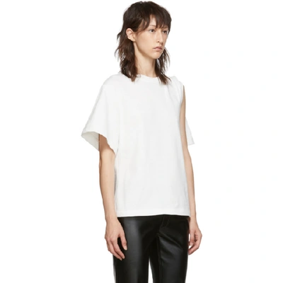 Shop Alexander Wang White Draped T-shirt In 100 White