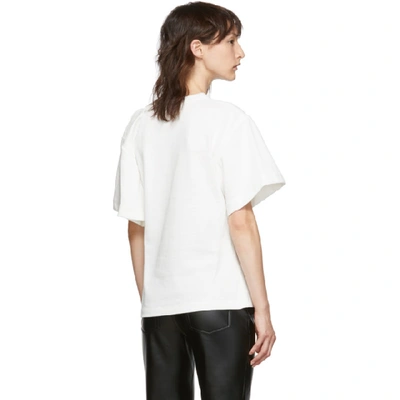 Shop Alexander Wang White Draped T-shirt In 100 White