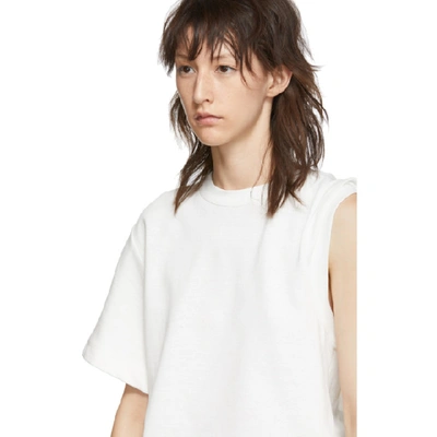 Shop Alexander Wang White Draped T-shirt In 100 White