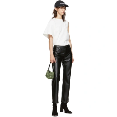 Shop Alexander Wang White Draped T-shirt In 100 White