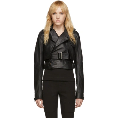 Shop Rick Owens Black Short Trench Jacket In 09 Black