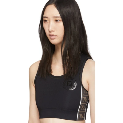 Shop Fendi Black Forever  Stamp Sports Bra In F13iy Black