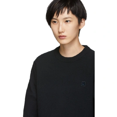 Shop Acne Studios Black Nalon Patch Sweater