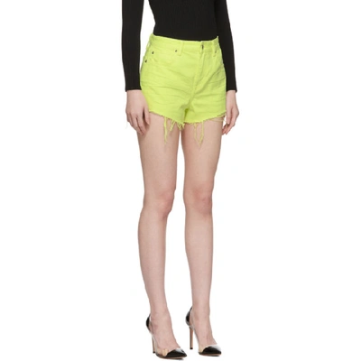 Shop Alexander Wang Yellow Denim Bite Shorts In 305 Highlig