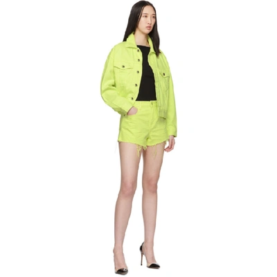 Shop Alexander Wang Yellow Denim Bite Shorts In 305 Highlig