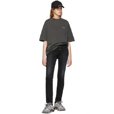 Shop Balenciaga Black Oversized Classic T-shirt In 1055 Washbl