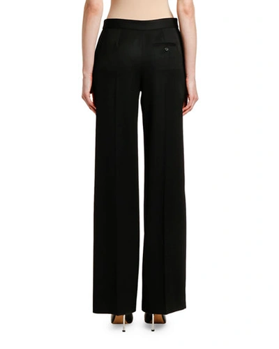 Shop Alexander Mcqueen Wide-leg Lightweight Wool-silk Pants In Black