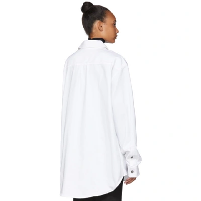 Shop Off-white White Gabardine Shirt In White/black