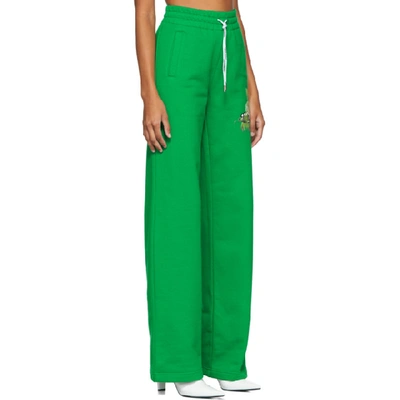 Shop Off-white Green Logo Lounge Pants
