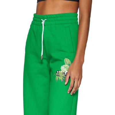 Shop Off-white Green Logo Lounge Pants