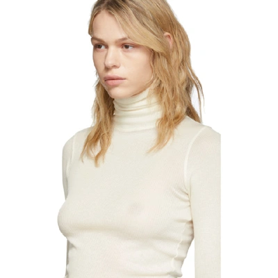 Shop Ami Alexandre Mattiussi Off-white Cotton Turtleneck In 150 Ecru