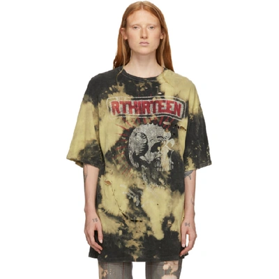 Shop R13 Black And Yellow Oversized Exploited Punk T-shirt In Bleach