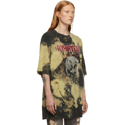 Shop R13 Black And Yellow Oversized Exploited Punk T-shirt In Bleach