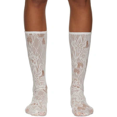 Shop Gucci Off-white Blossom Gg Socks In 9205 Ivory