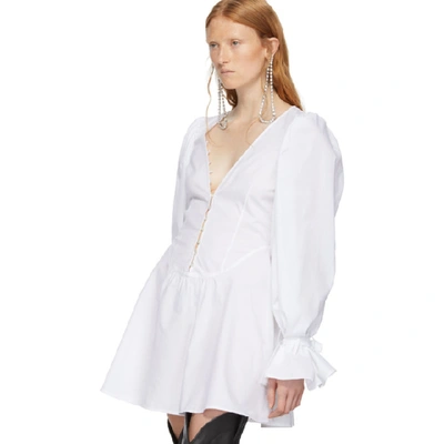 Shop Wandering White Buttoned Dress