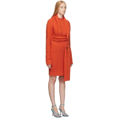 Shop Bottega Veneta Orange Look 5 Wool Sweater Dress In 7599 Orange