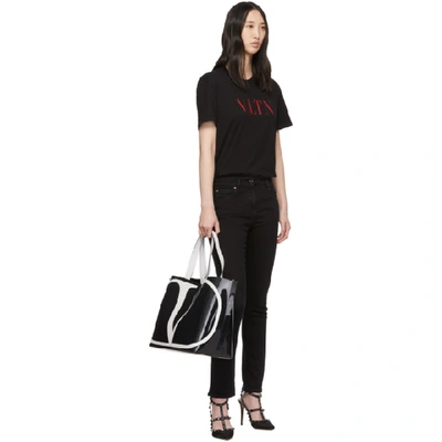 Shop Valentino Black Vltn T-shirt In 0nr Blk Red