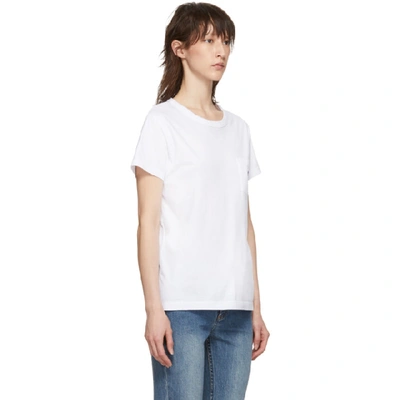 Shop Maison Kitsuné Maison Kitsune White Tricolor Fox Pocket T-shirt