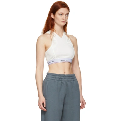 Shop Alexander Wang T Alexanderwang.t Off-white Wash And Go Logo Bra In 106 Ivory