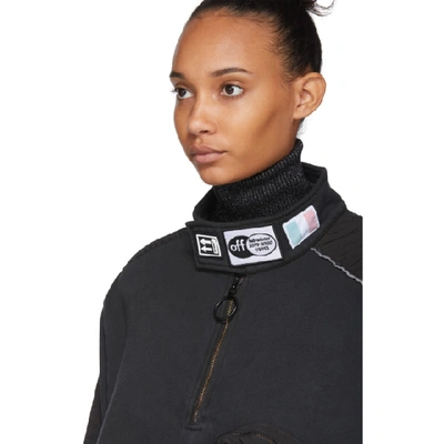 Shop Off-white Black Parachute Moto Half-zip Sweater
